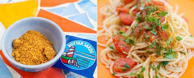 Spaghetti con Vongole e Bottarga Recipe, Teulada, Sardinia, Italy. Copyright © 2022 Terence Carter / Grantourismo. All Rights Reserved.