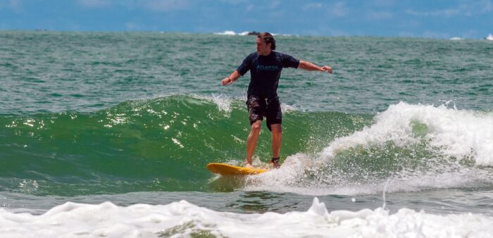 Surfing lesson at Manuel Antonio, Puntarenas, Costa Rica. Copyright © 2022 Terence Carter / Grantourismo. All Rights Reserved.