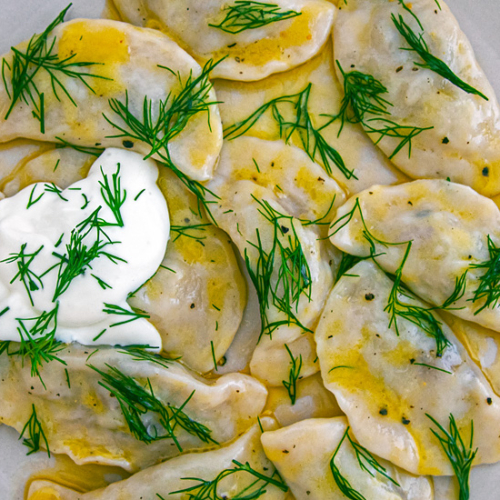 Russian Potato Vareniki Recipe for Mashed Potato Filled Dumplings. Traditional Russian Christmas food. Copyright © 2022 Terence Carter / Grantourismo. All Rights Reserved.