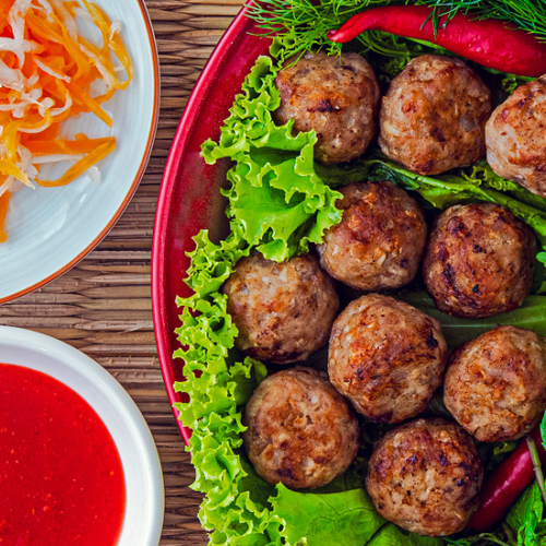 Cambodian Pork Meatballs Recipe for Wraps, Rolls, Soups, Sandwiches. Copyright © 2022 Terence Carter / Grantourismo. All Rights Reserved.