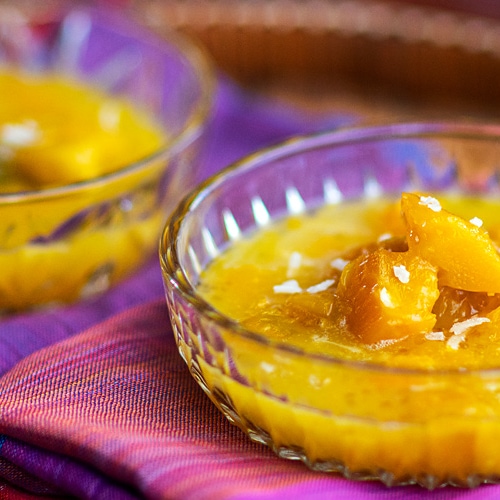 Caramelised Pumpkin Sago Pudding Recipe for Cambodia's Borbor Lapov. Copyright © 2021 Terence Carter / Grantourismo. All Rights Reserved.
