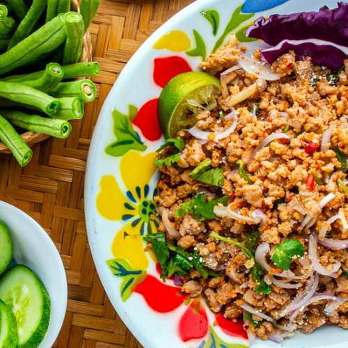 Pork Larb Recipe for Cambodian Laab Sach Chrouk. Copyright © 2022 Terence Carter / Grantourismo. All Rights Reserved.