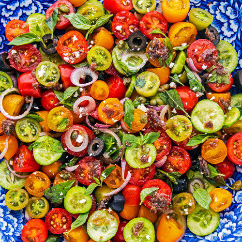 Best Tomato Salad Recipe for a Taste of Summer on the Mediterranean. Best Recipes With Tomatoes. Copyright © 2022 Terence Carter / Grantourismo. All Rights Reserved.