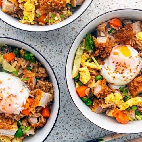Tonkatsu Fried Rice with Onsen Eggs Recipe. Best fried rice recipes. Copyright © 2022 Terence Carter / Grantourismo. All Rights Reserved.