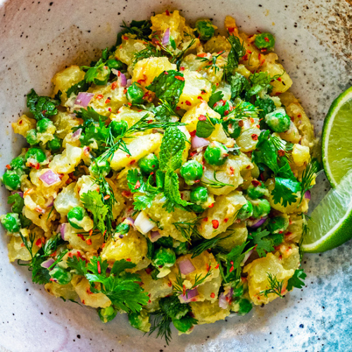 Potato Salad Recipe with Peas, Fresh Herbs and Fragrant Spices. Copyright © 2022 Terence Carter / Grantourismo. All Rights Reserved.