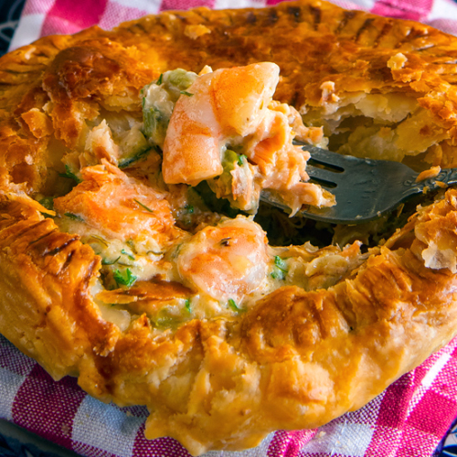 Seafood Pie Recipe for Seafood Pot Pies with Creamy Spring Vegetable Sauce. Copyright © 2022 Terence Carter / Grantourismo. All Rights Reserved.