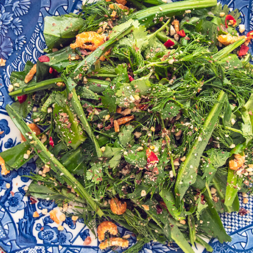 Fresh Herb Salad Recipe – Yum Chee from 100 Mahaseth Restaurant Bangkok. Copyright © 2022 Terence Carter / Grantourismo. All Rights Reserved.