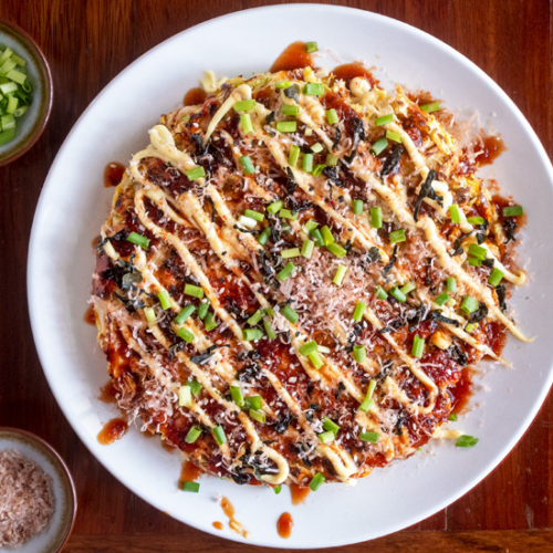 Okonomiyaki Recipe for Japanese Cabbage Pancakes Plus an Okonomiyaki Sauce Recipe. Copyright © 2022 Terence Carter / Grantourismo. All Rights Reserved.