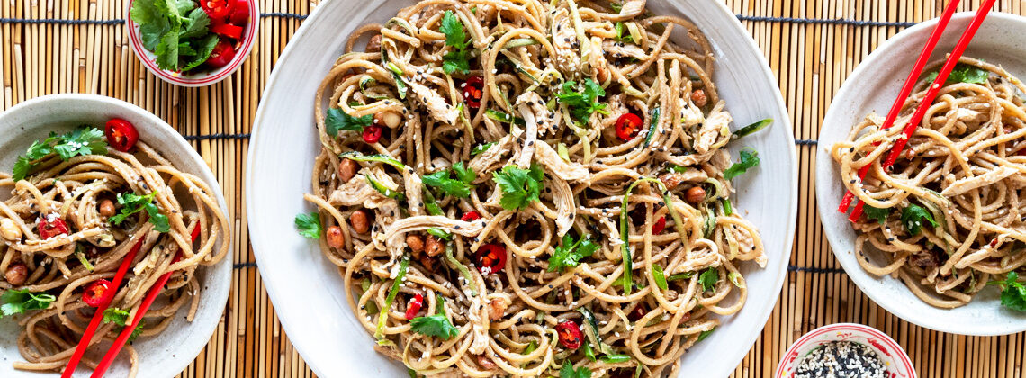 Chicken Noodle Salad Recipe with Sesame Dressing and Peanuts. Copyright © 2022 Terence Carter / Grantourismo. All Rights Reserved.