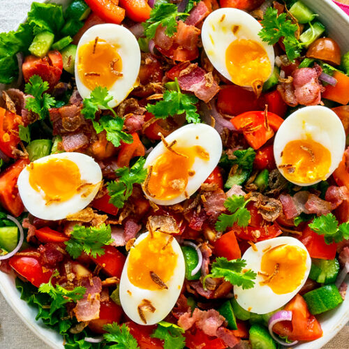 Southeast Asian BLT Breakfast Salad Recipe with Jammy Soft Boiled Eggs. most popular recipes of August 2022. Copyright © 2022 Terence Carter / Grantourismo. All Rights Reserved.