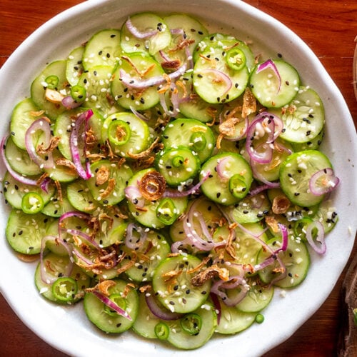 Burmese Cucumber Salad Recipe with Sesame Seeds and Green Chillies. Copyright © 2022 Terence Carter / Grantourismo. All Rights Reserved.