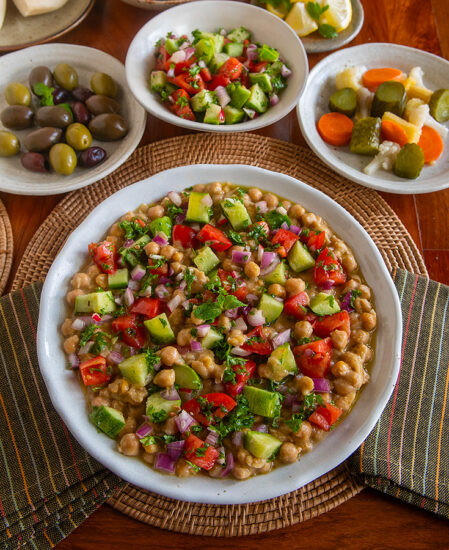Balela Salad Recipe for a Middle Eastern Warm Chickpea Salad