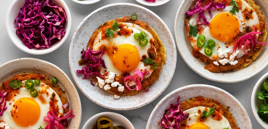 Easy Breakfast Tostadas Recipe with Fried Eggs, Refried Beans and Pickles. What to Cook this Weekend. Copyright © 2023 Terence Carter / Grantourismo. All Rights Reserved.