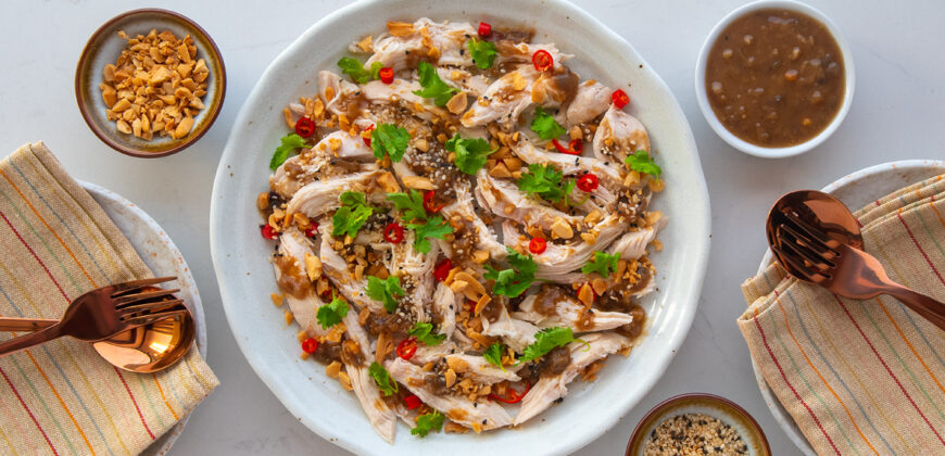 Chicken Salad Recipe with Peanut Sauce, Sesame, Coriander and Chillies. Dishes Beginner Cooks Should Learn from a Good Soup to a Great Salad