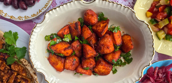 Batata Harra Recipe for Lebanese Spicy Potatoes with Garlic Sauce and Coriander. Copyright © 2024 Terence Carter / Grantourismo. All Rights Reserved.