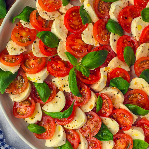 Caprese Salad Recipe for a Classic Italian Tomato, Buffalo Mozzarella and Basil Salad. Copyright © 2024 Terence Carter / Grantourismo. All Rights Reserved.
