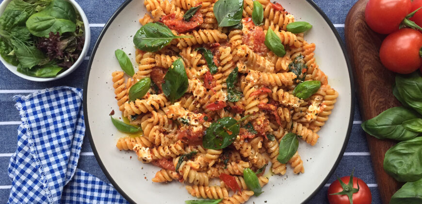 Cherry Tomato Feta Pasta Recipe for a Caprese Inspired Pasta. Copyright © 2024 Terence Carter / Grantourismo. All Rights Reserved.