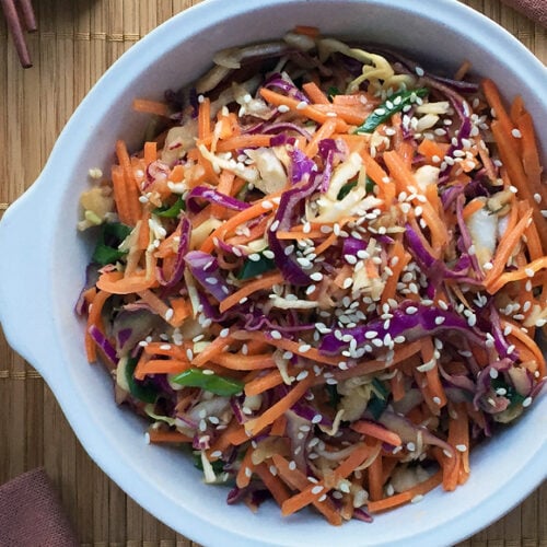 Korean Coleslaw Recipe for a Korean Cabbage Salad Side Dish. Copyright © 2024 Terence Carter / Grantourismo. All Rights Reserved.