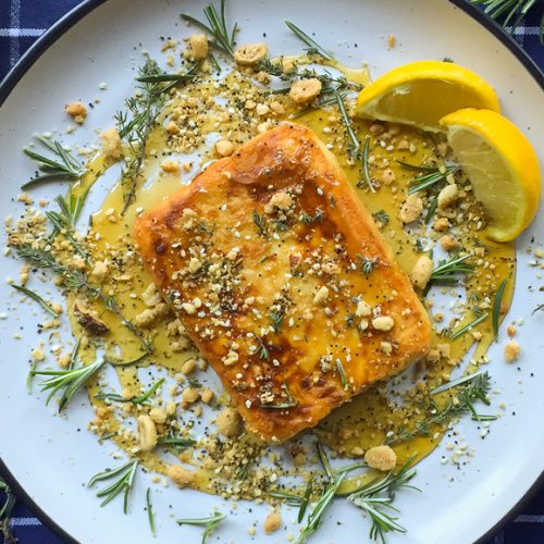 Greek Pan Fried Feta Recipe with Honey and Herbs for Feta Saganaki. Copyright © 2024 Terence Carter / Grantourismo. All Rights Reserved.