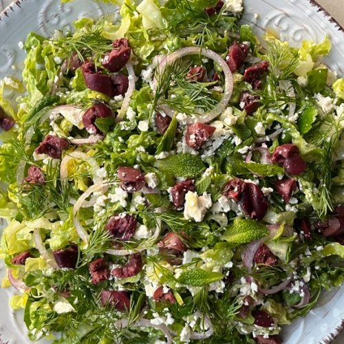 Greek Lettuce Salad Recipe for Maroulosalata. Copyright © 2025 Terence Carter / Grantourismo. All Rights Reserved.