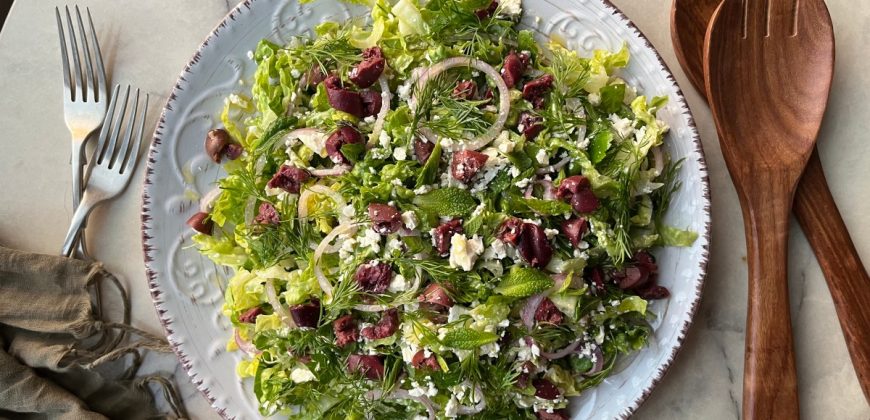 Greek Lettuce Salad Recipe for Maroulosalata. Copyright © 2025 Terence Carter / Grantourismo. All Rights Reserved.