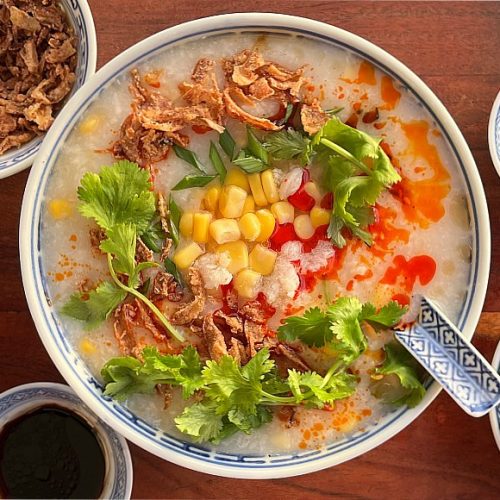 Rice Cooker Congee Recipe for a Corn and Crab Congee. 30 most popular recipes of November 2025. Copyright © 2025 Terence Carter / Grantourismo. All Rights Reserved.