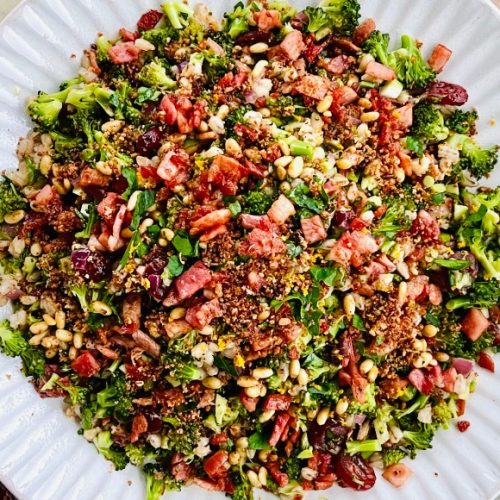 Broccoli Bacon Salad Recipe with Cranberries, Pine Nuts and Pangrattato. Copyright © 2025 Terence Carter / Grantourismo. All Rights Reserved. Most Popular Recipes of December 2025.