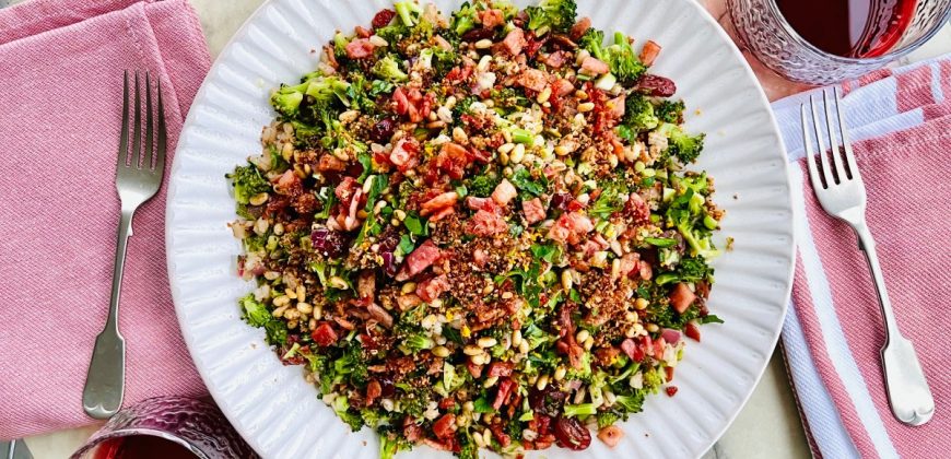 Broccoli Bacon Salad Recipe with Cranberries, Pine Nuts and Pangrattato. Copyright © 2025 Terence Carter / Grantourismo. All Rights Reserved. Most Popular Recipes of December 2025.