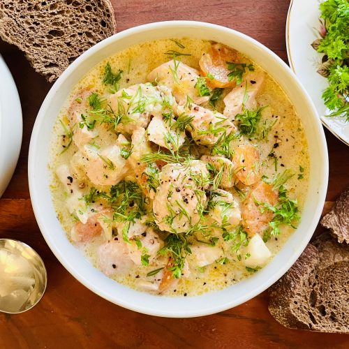 Salmon Soup Recipe for Karelian Lohikeitto