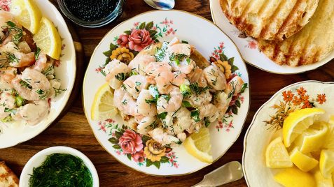 Swedish shrimp toast recipe for toast skagen or skagenröra on fried bread